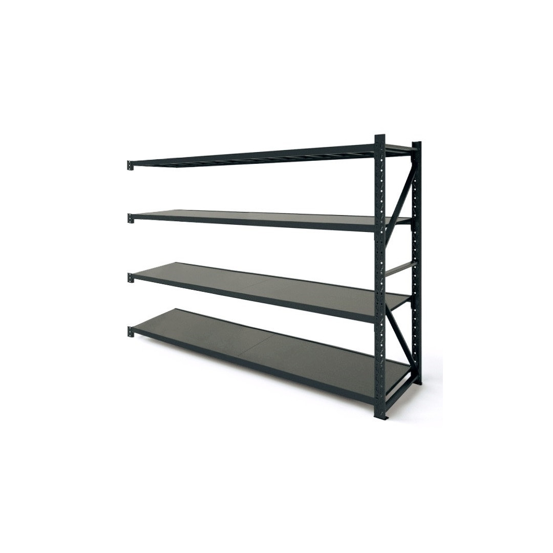 Metalinis sandėliavimo stelažas (juodas) 2000x2000x600 mm (prijungiamoji dalis)