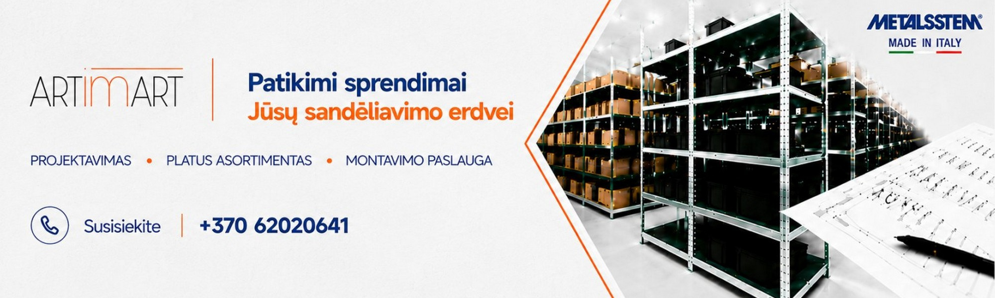 Stelažai Metalsystem 200 kg +